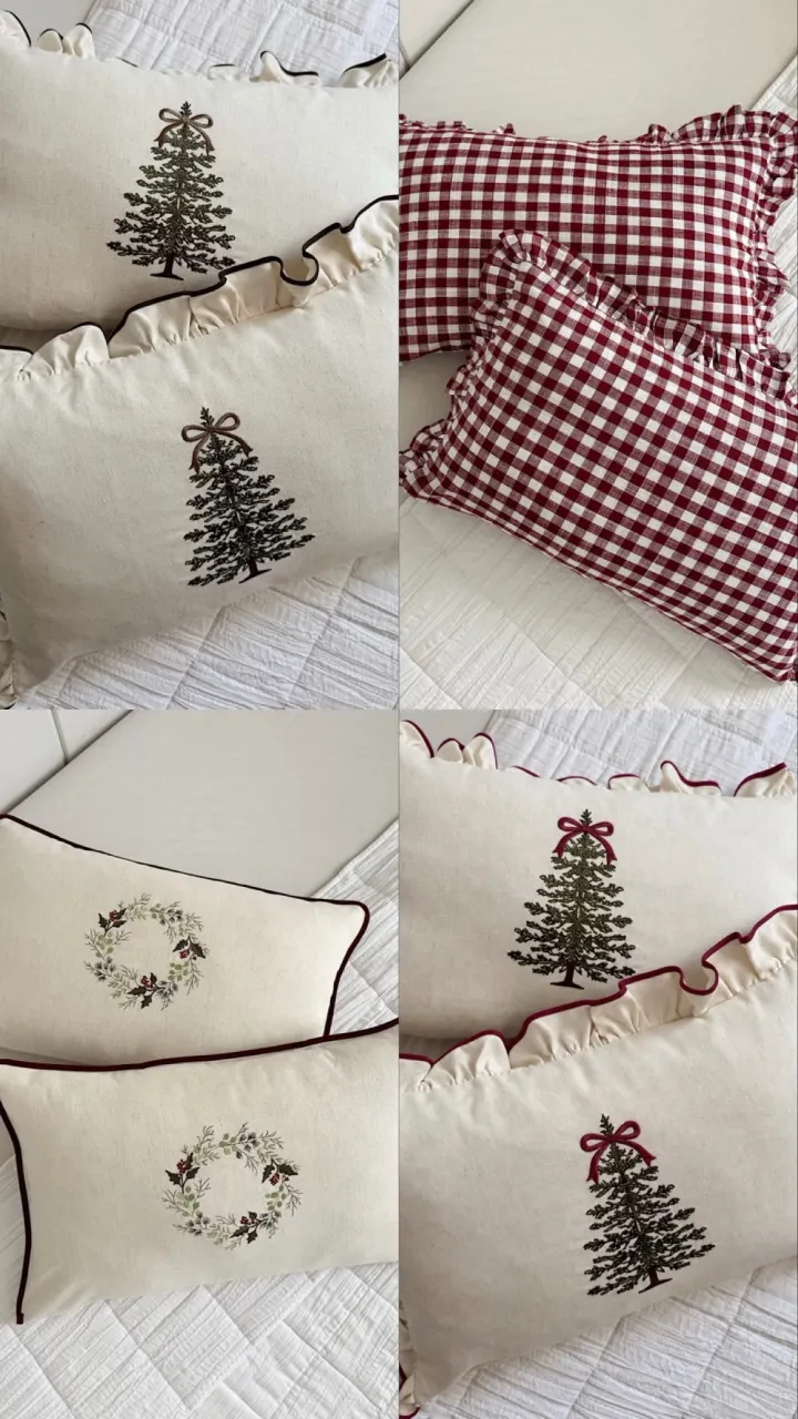 CAPAS DE ALMOFADA E FRONHA DE NATAL